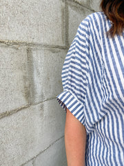 The Alex Stripe Top- Blue - Ana Patricia Boutique