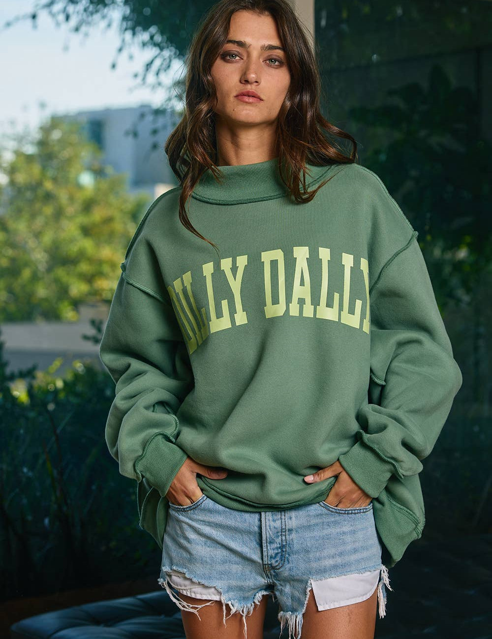 Dilly Dally  Mock Sweatshirt - Ana Patricia Boutique