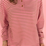 Pink Striped Long Sleeve Top - Ana Patricia Boutique