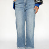 90's Cuff Hem Straight Jeans