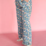 Boho Floral Denim Pants - Ana Patricia Boutique