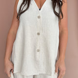 Linen Top & Shorts Set- Oatmeal - Ana Patricia Boutique