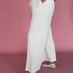 Polka Dot Wide Leg Pants-White/Black - Ana Patricia Boutique