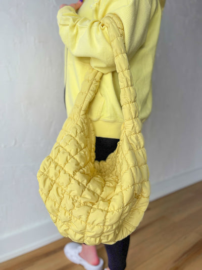 Quilted Shoulder Bag- Yellow