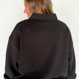 Oversized Polo Pullover- Black