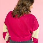 Color Block Sweatshirt- Pink/Bone - Ana Patricia Boutique