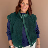 Sherpa Stand Collar Vest- Green