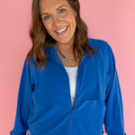 Windbreaker Active Jacket- Blue - Ana Patricia Boutique