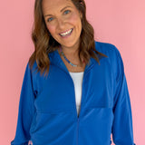 Windbreaker Active Jacket- Blue - Ana Patricia Boutique