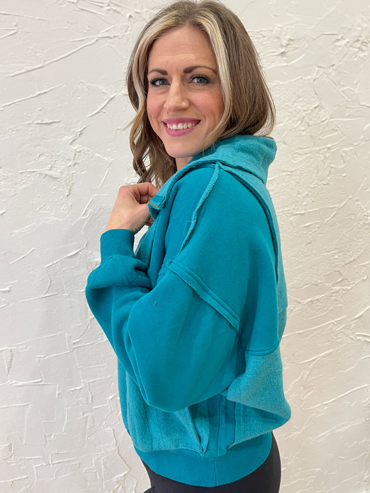 The Portland Pullover- Teal Green