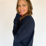 Classic Button Cardigan Top- Navy - Ana Patricia Boutique