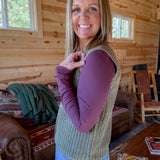 Button Up Sweater Vest- Olive