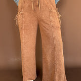 Mineral Wash Terry Pants-Coffee - Ana Patricia Boutique