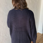 Oversized Toggle Knit Cardigan-Navy - Ana Patricia Boutique