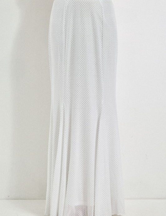 Polka Dot Mermaid Skirt-Ivory - Ana Patricia Boutique