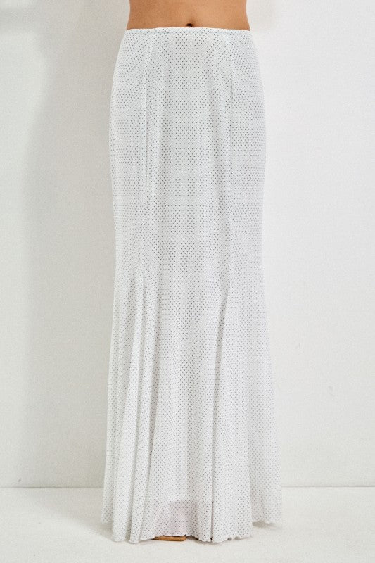 Polka Dot Mermaid Skirt-Ivory - Ana Patricia Boutique
