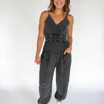 Mineral Wash Jumpsuit- Black - Ana Patricia Boutique