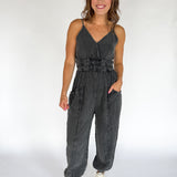 Mineral Wash Jumpsuit- Black - Ana Patricia Boutique