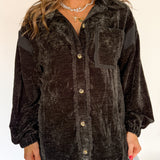 Button Down Jacket- Black - Ana Patricia Boutique