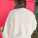 Christmas Tree Stitch Sweater- Ivory