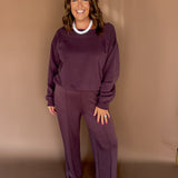 Scuba Pintuck Pants- Merlot