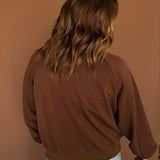 Scuba Colorblock Zip Up- Brown