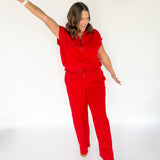 Jersey Track Pant- Red