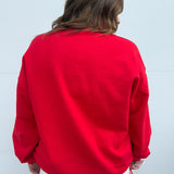 Huskers Puff Crewneck- Red