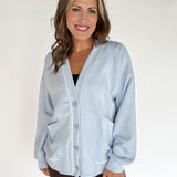 Scuba Piping Cardi- Blue/Cream