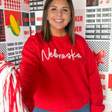 Nebraska 3D Crewneck- Red