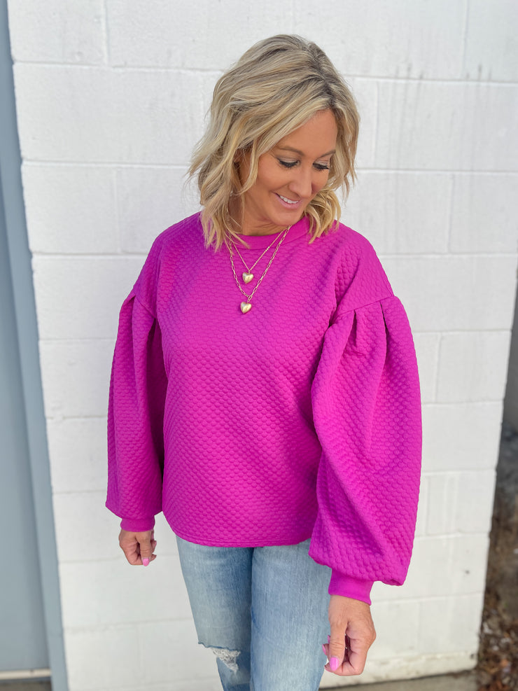 The Hayden Pullover- Magenta