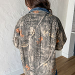 Denim Collar Camo Jacket - Ana Patricia Boutique