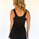 Tiger Shortsie Romper- Black