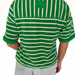Terry Cloth Stripe Top- Green - Ana Patricia Boutique