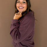 Half Zip Scuba Pullover- Cocoa