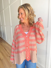 The Sis Oversized Top -Taupe/Peach