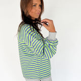 Stripe Comfy Pullover-Green/Blue