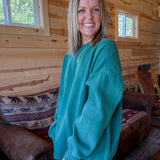 Oversized Mineral Crewneck- Green