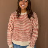 Waffle Texture Sweater- Rust