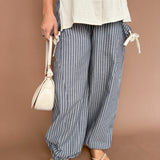 Stripe Barrel Pants- Blue/White - Ana Patricia Boutique