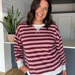 Color Contrast Pullover- Wine/Pink - Ana Patricia Boutique