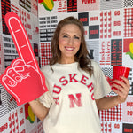 Nebraska Huskers Mega Arch Tee- Off White - Ana Patricia Boutique