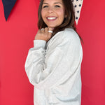 USA Patchwork Crewneck- Grey - Ana Patricia Boutique