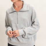 Half Zip Scuba Pullover-Grey