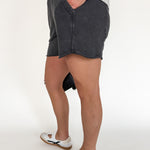 Mineral Wash Terry Short-Black - Ana Patricia Boutique