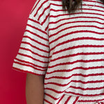 Striped Two-Piece Set- Red - Ana Patricia Boutique
