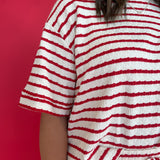 Striped Two-Piece Set- Red - Ana Patricia Boutique