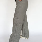 Pleated Check Pants-Beige/Grey - Ana Patricia Boutique