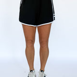 Two Stripe Athletic Shorts- Black