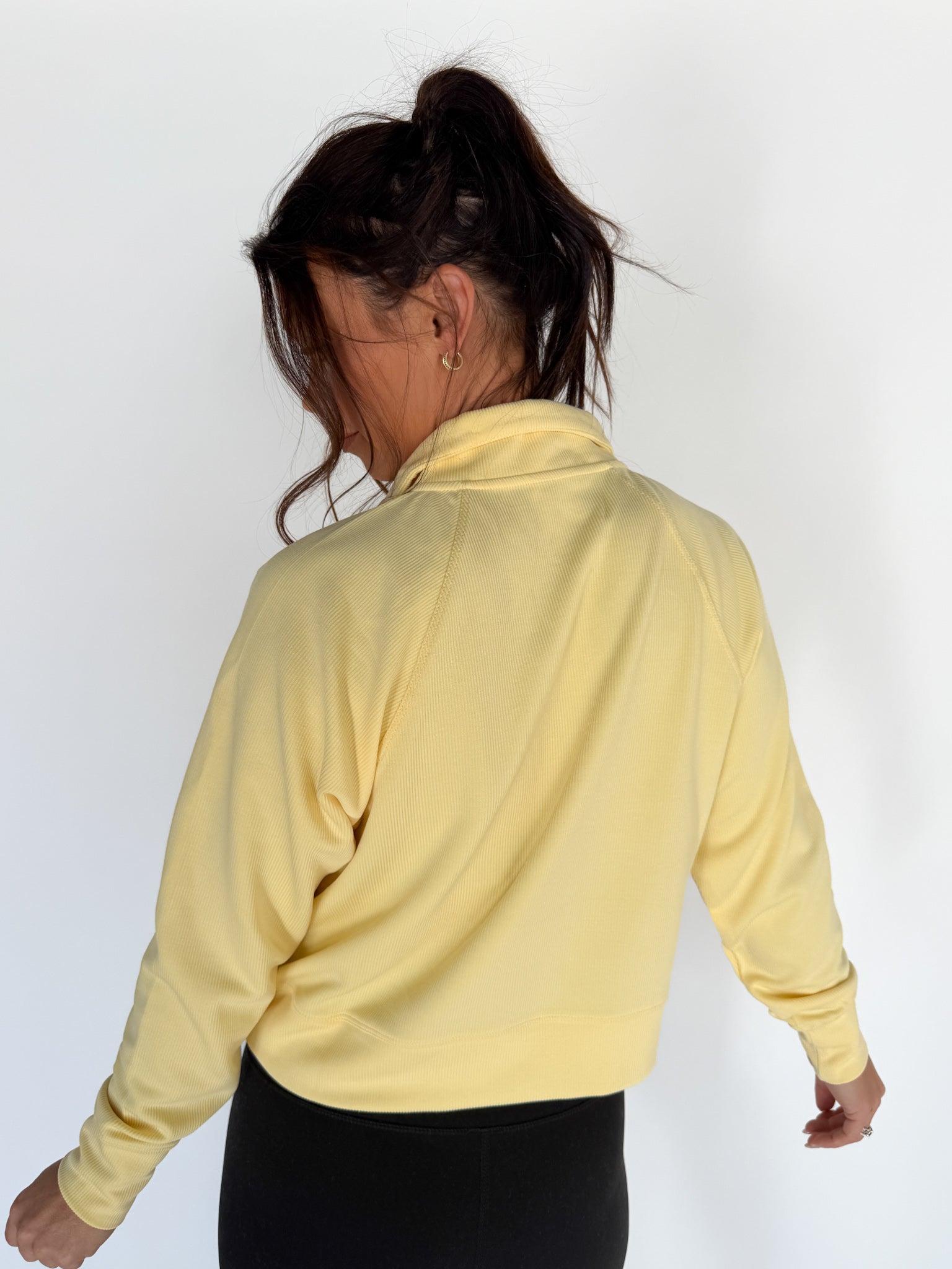 Luxe Ribbed 3/4 Zip-Yellow - Ana Patricia Boutique